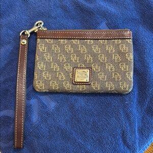 Dooney & Bourke Brown and Yellow Monogram Wristlet